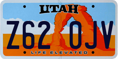UT license plate Z620JV