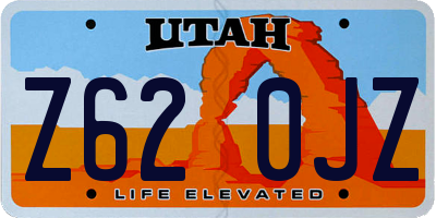 UT license plate Z620JZ