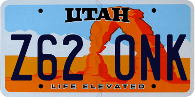 UT license plate Z620NK
