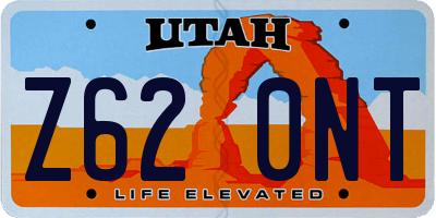 UT license plate Z620NT