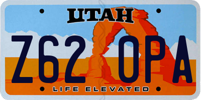 UT license plate Z620PA