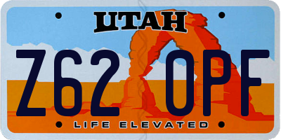 UT license plate Z620PF