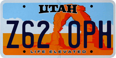 UT license plate Z620PH