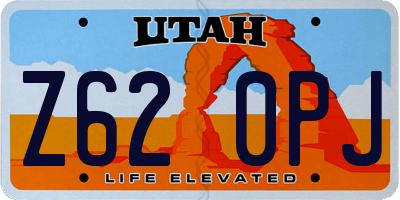 UT license plate Z620PJ