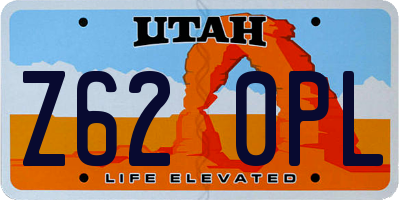 UT license plate Z620PL