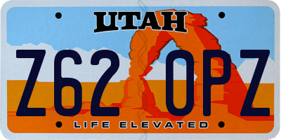UT license plate Z620PZ
