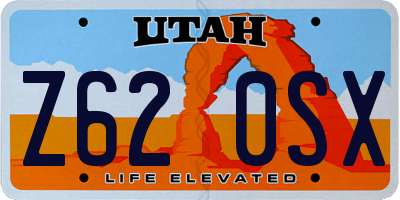 UT license plate Z620SX