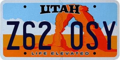 UT license plate Z620SY
