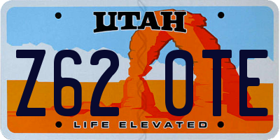 UT license plate Z620TE