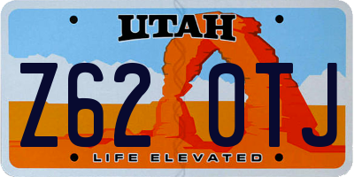 UT license plate Z620TJ