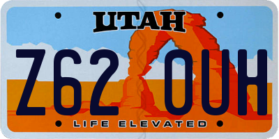 UT license plate Z620UH