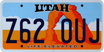 UT license plate Z620UJ