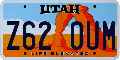 UT license plate Z620UM