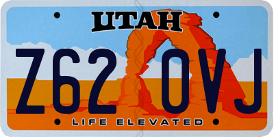 UT license plate Z620VJ