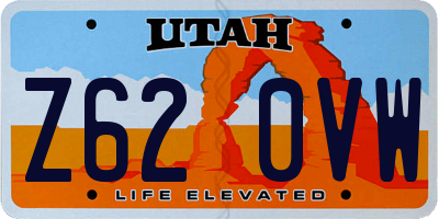 UT license plate Z620VW