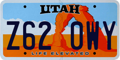 UT license plate Z620WY