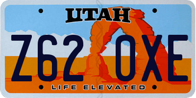 UT license plate Z620XE