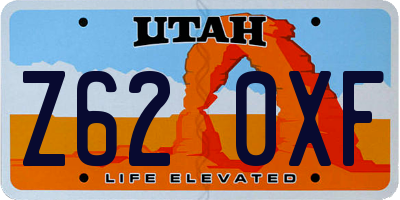 UT license plate Z620XF