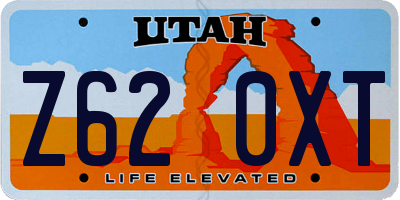 UT license plate Z620XT