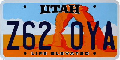 UT license plate Z620YA