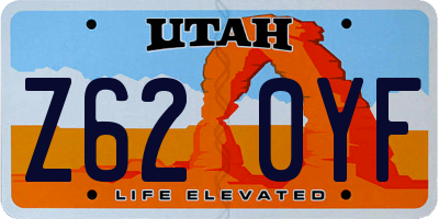UT license plate Z620YF