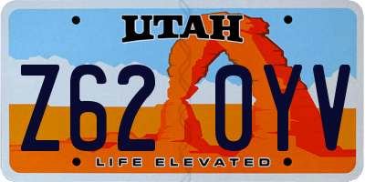 UT license plate Z620YV