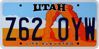 UT license plate Z620YW