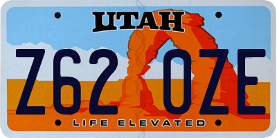 UT license plate Z620ZE
