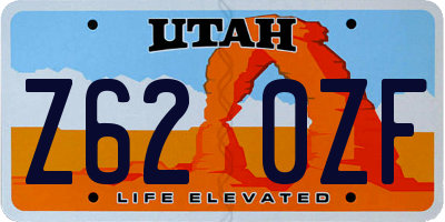 UT license plate Z620ZF