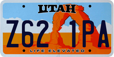 UT license plate Z621PA