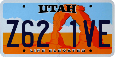 UT license plate Z621VE