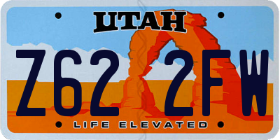 UT license plate Z622FW