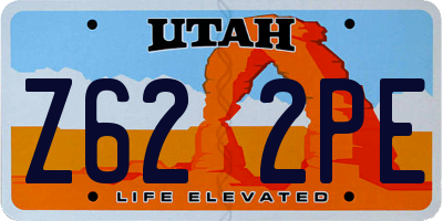 UT license plate Z622PE