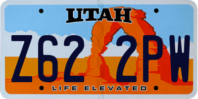 UT license plate Z622PW