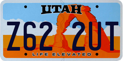 UT license plate Z622UT