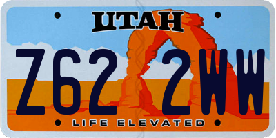 UT license plate Z622WW