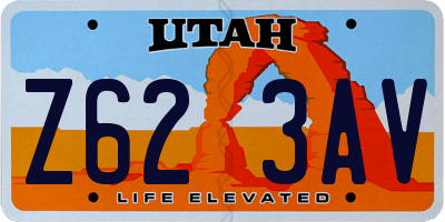 UT license plate Z623AV