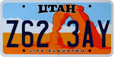UT license plate Z623AY