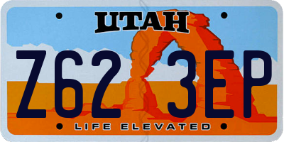 UT license plate Z623EP