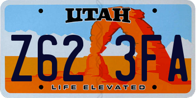 UT license plate Z623FA