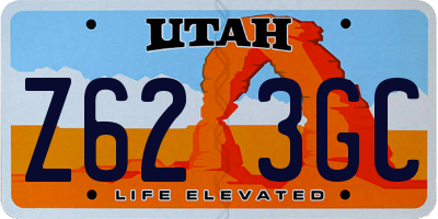 UT license plate Z623GC