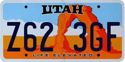 UT license plate Z623GF