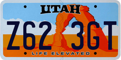 UT license plate Z623GT
