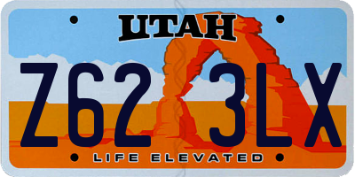 UT license plate Z623LX