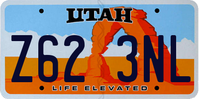 UT license plate Z623NL