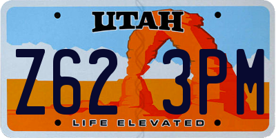 UT license plate Z623PM