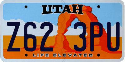 UT license plate Z623PU