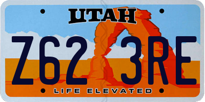 UT license plate Z623RE