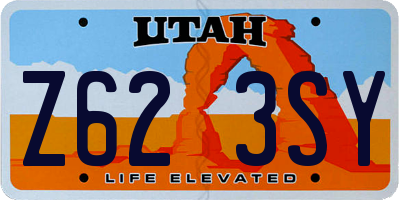 UT license plate Z623SY