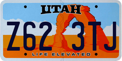 UT license plate Z623TJ